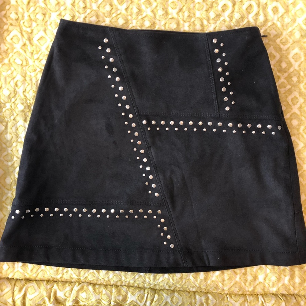 Black velvet express mini skirt